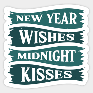 New Year Wishes Midnight Kisses Sticker